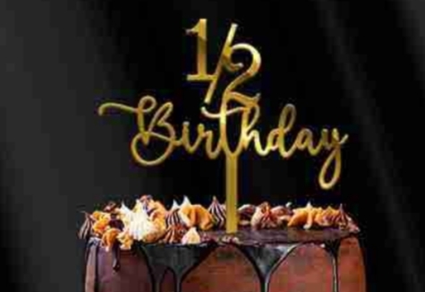 1/2 Birthday cake topper 