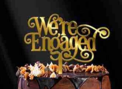 We're engaged cake topper 