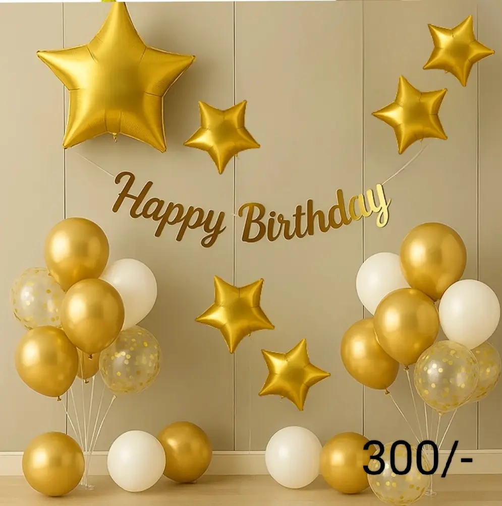 Happy birthday gold theme set