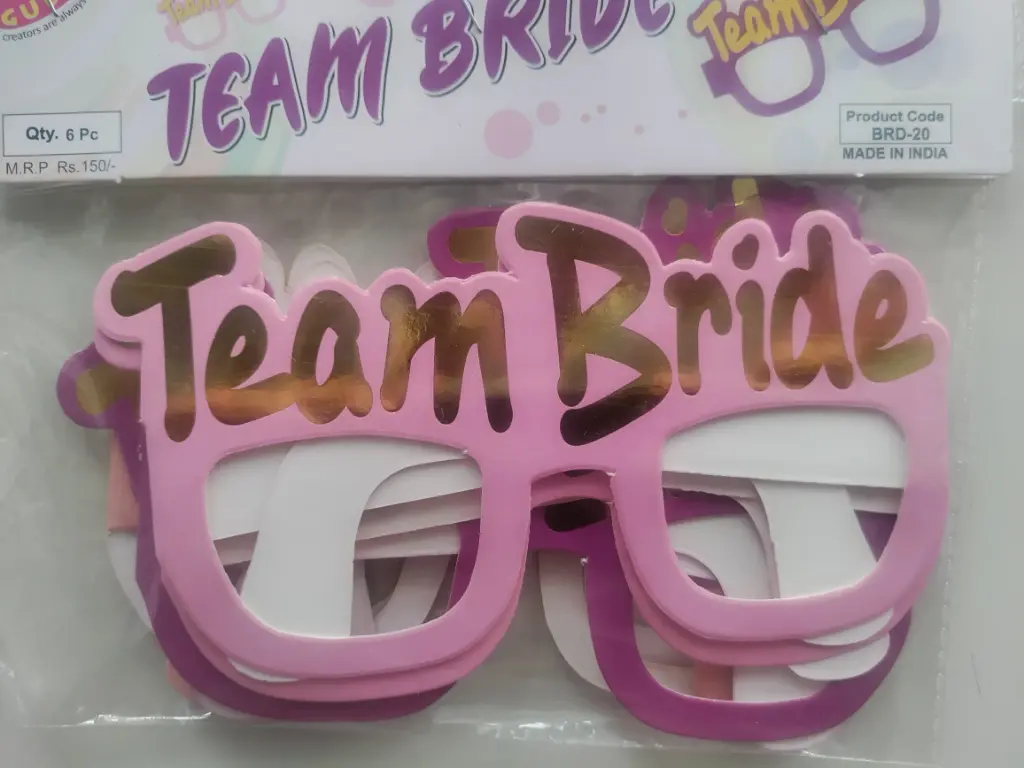 Team Bride paper goggles