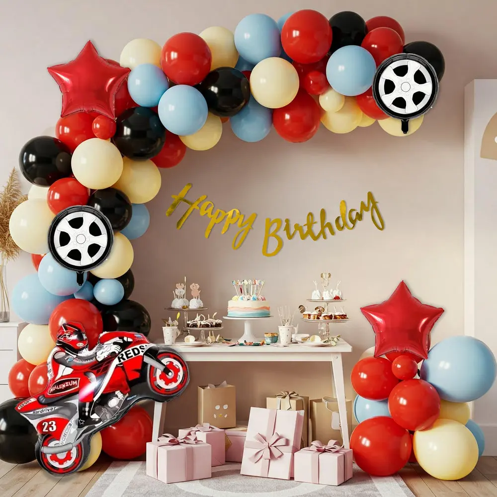 Bike theme birthday decoration set