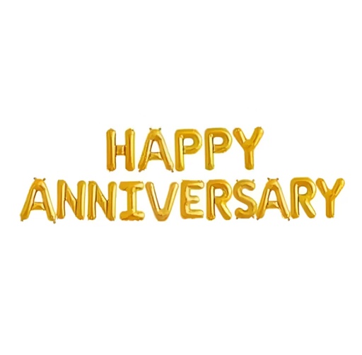 Happy anniversary foil banner