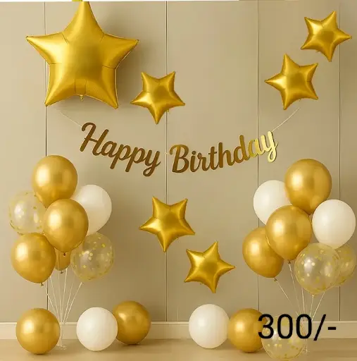 Happy birthday gold theme set