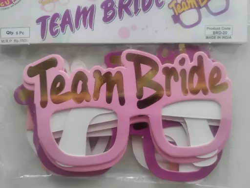 Team Bride paper goggles