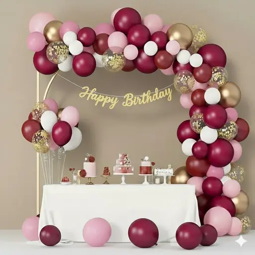 Decoration set pink/white