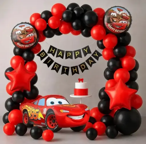Car theme birthday decoration set