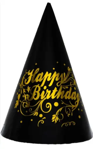 Black birthday cap